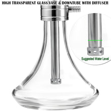 Load image into Gallery viewer, Wood Resin Hookah Set with Silicone Hose Bowl Tongs Mouth Tips Accessories, Small Shisha Complete Set Glass Aluminum Hooka
